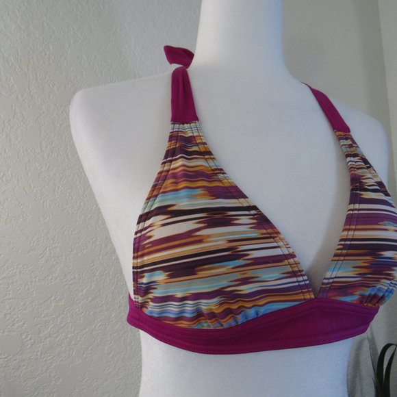 prAna Bikini Top Sz XS String Tie Striped - Picture 2 of 7
